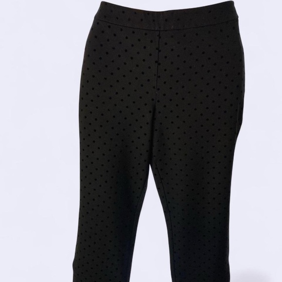 Talbots Black Pants with Polka Dots - Picture 1 of 4